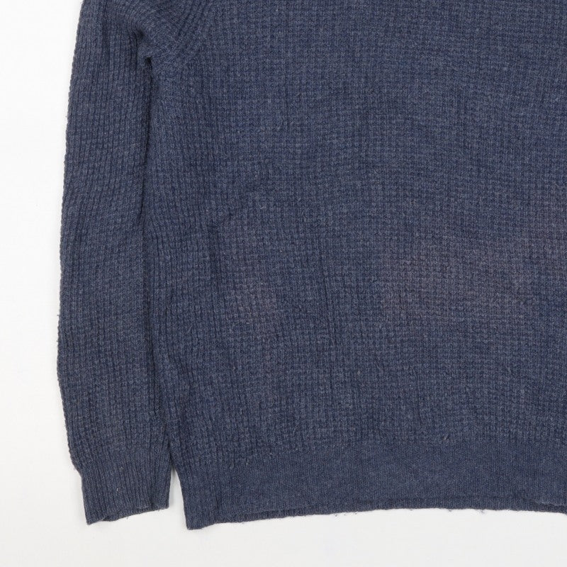 Ospray London Men's Blue L Lambswool Crew Neck Knit Pullover Jumper