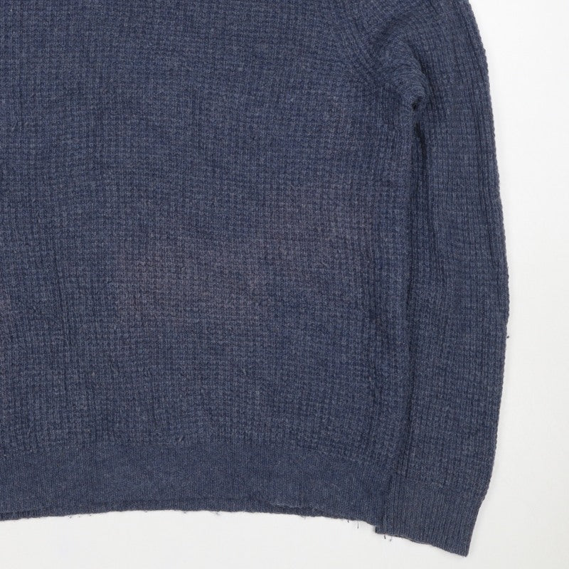 Ospray London Men's Blue L Lambswool Crew Neck Knit Pullover Jumper