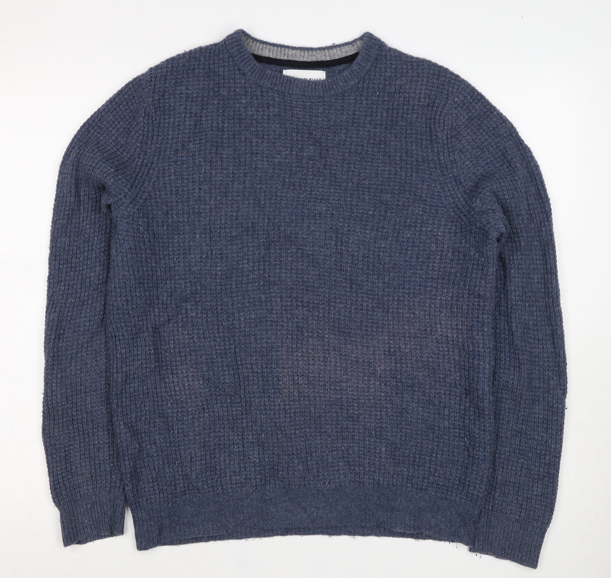 Ospray London Men's Blue L Lambswool Crew Neck Knit Pullover Jumper