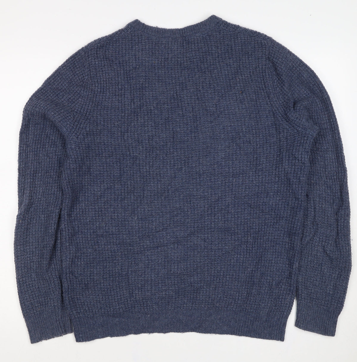 Ospray London Men's Blue L Lambswool Crew Neck Knit Pullover Jumper