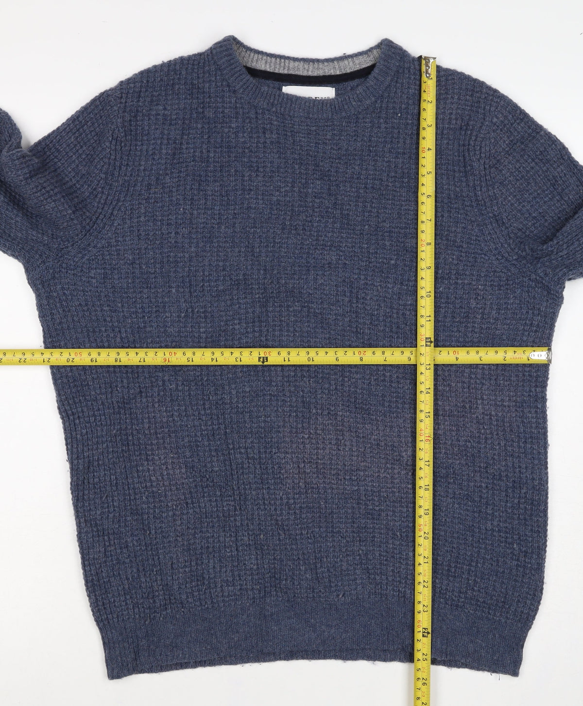 Ospray London Men's Blue L Lambswool Crew Neck Knit Pullover Jumper