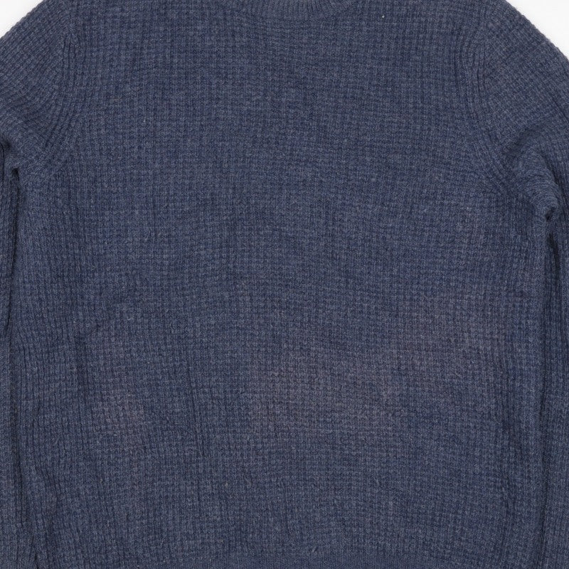 Ospray London Men's Blue L Lambswool Crew Neck Knit Pullover Jumper