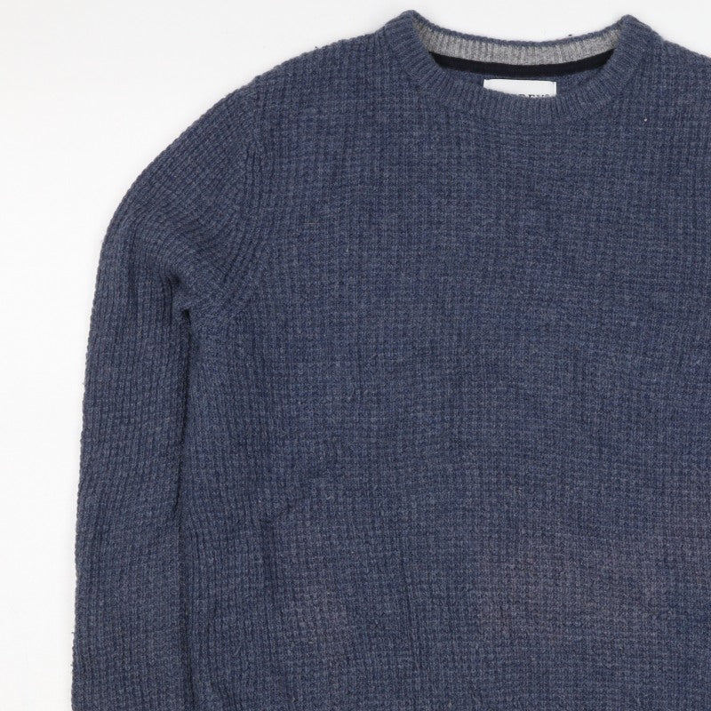 Ospray London Men's Blue L Lambswool Crew Neck Knit Pullover Jumper