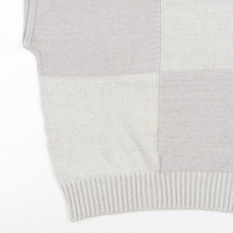 St Michael Women's Grey UK 16 Basic Knit Colourblock Cap Sleeve Top