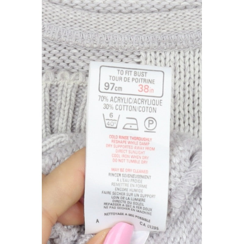 St Michael Women's Grey UK 16 Basic Knit Colourblock Cap Sleeve Top