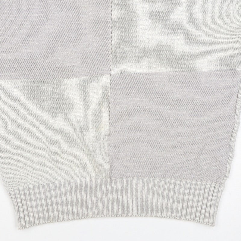 St Michael Women's Grey UK 16 Basic Knit Colourblock Cap Sleeve Top