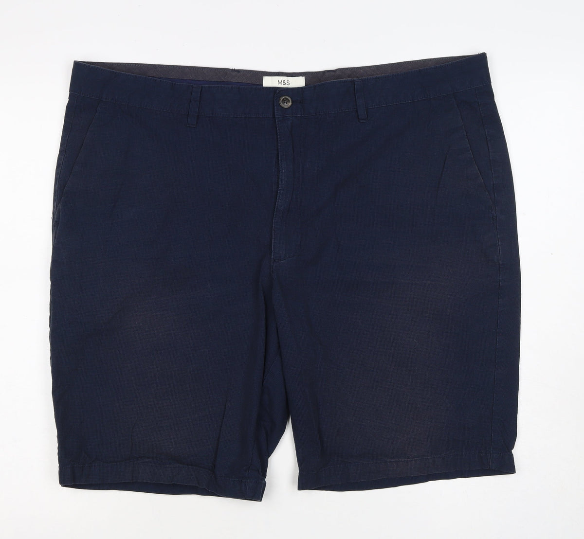 Marks and Spencer Men's Blue 2XL 44in Cotton Chino Shorts