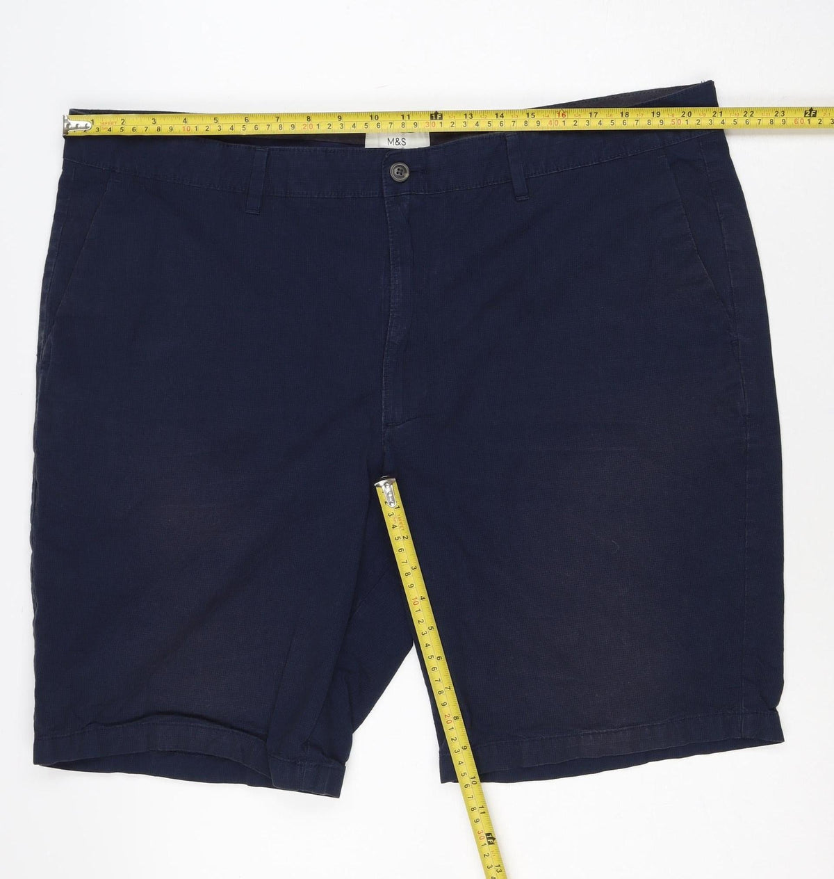 Marks and Spencer Men's Blue 2XL 44in Cotton Chino Shorts