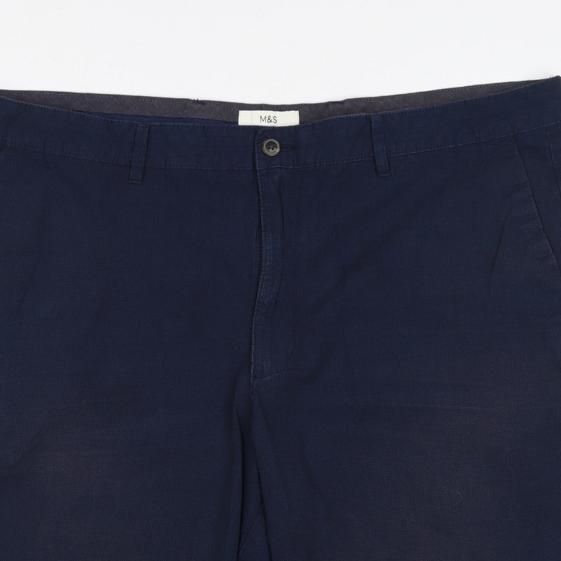 Marks and Spencer Men's Blue 2XL 44in Cotton Chino Shorts