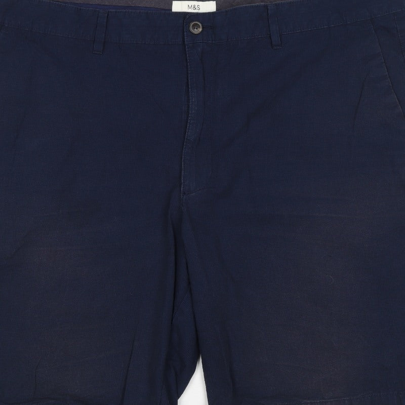 Marks and Spencer Men's Blue 2XL 44in Cotton Chino Shorts