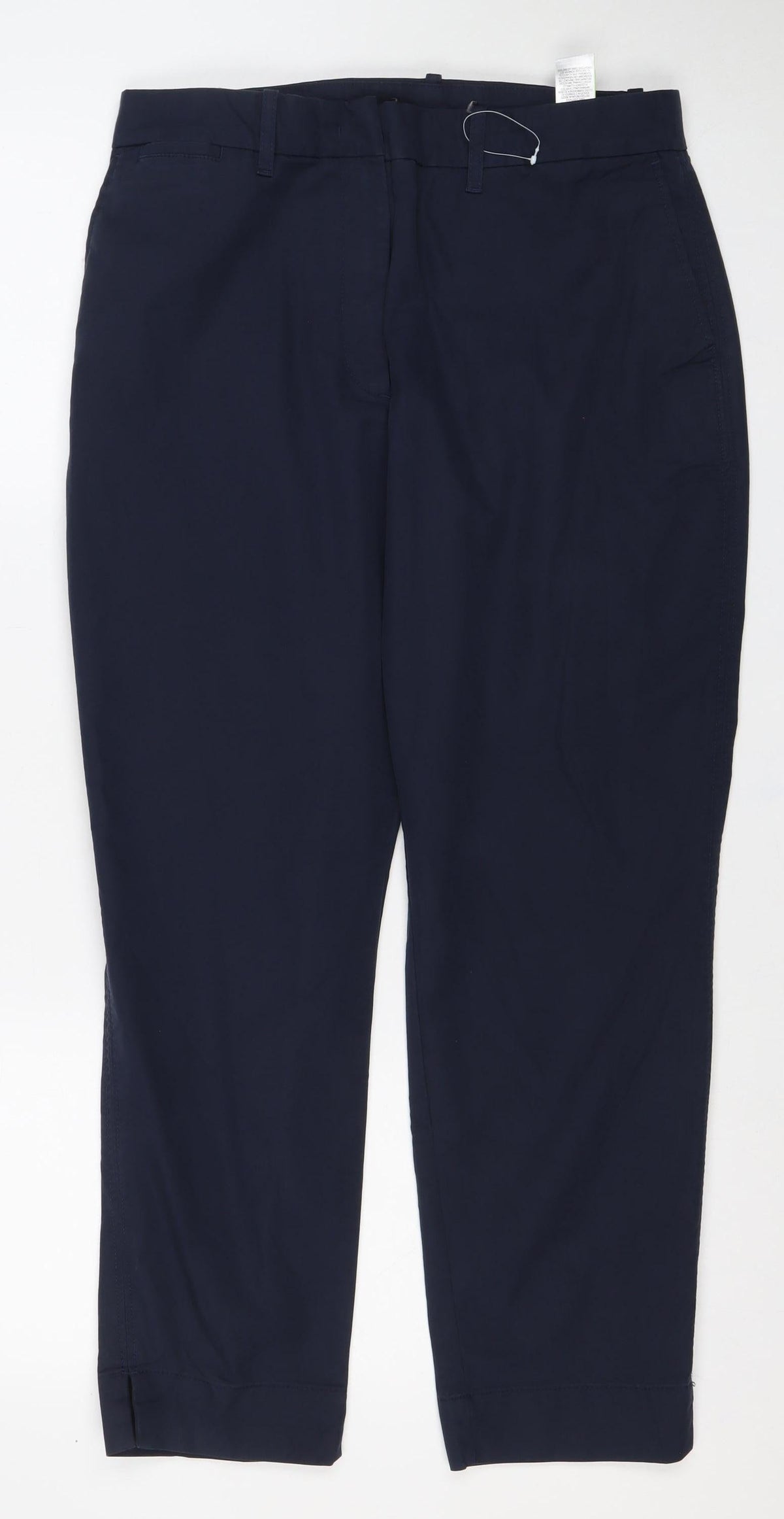 M&S Women’s Navy Blue Size 12 Short Straight Leg Trousers