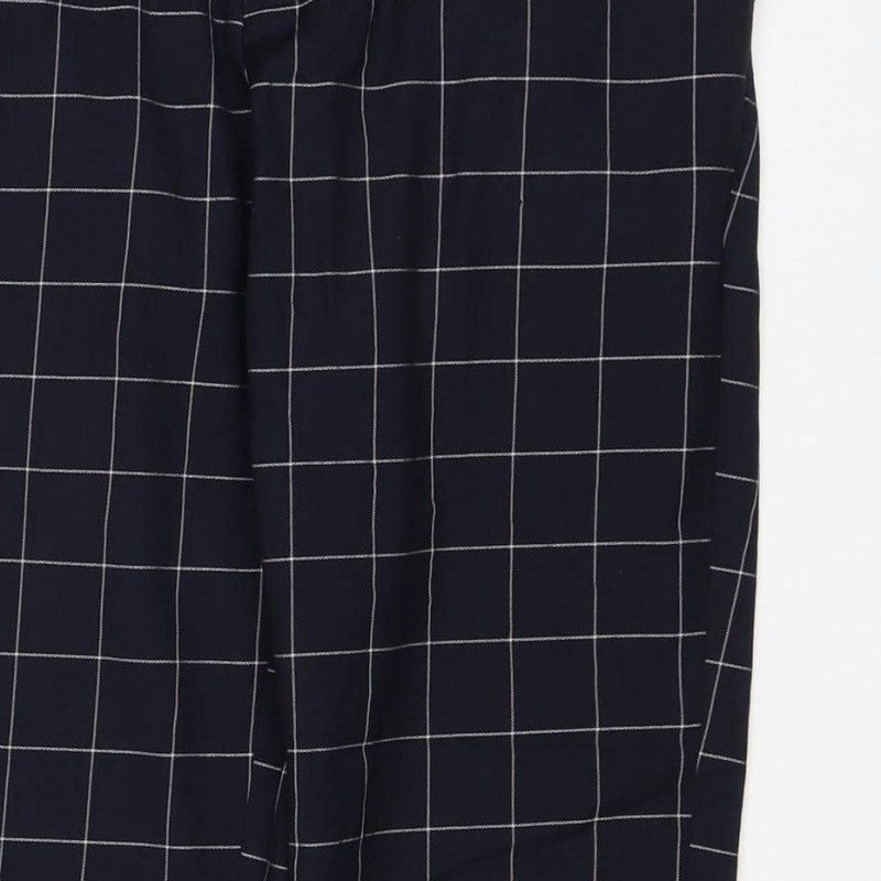 Topman Women’s Black Check Tailored Straight Trousers UK 6