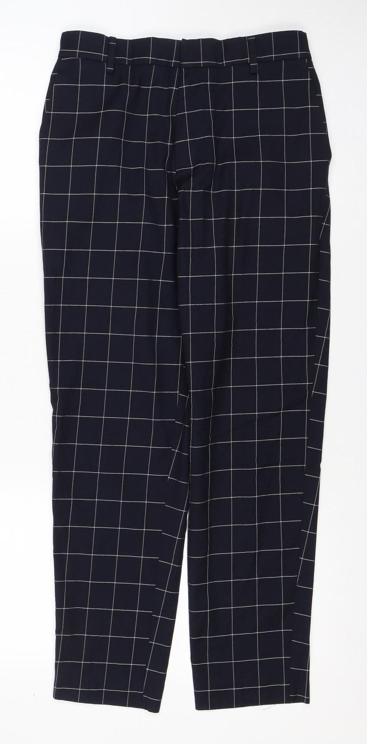 Topman Women’s Black Check Tailored Straight Trousers UK 6
