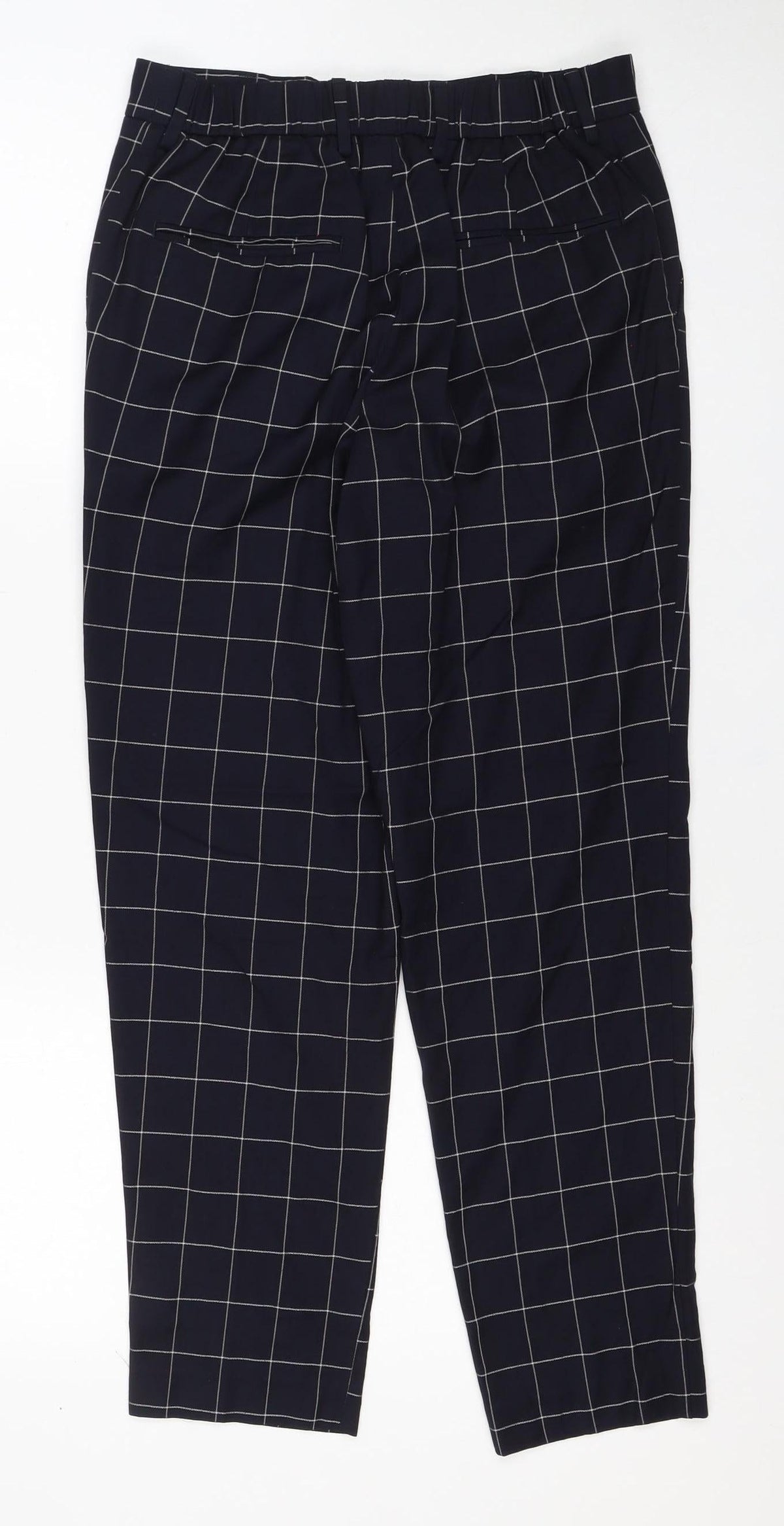 Topman Women’s Black Check Tailored Straight Trousers UK 6