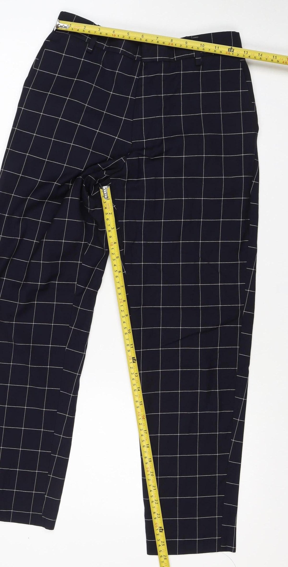 Topman Women’s Black Check Tailored Straight Trousers UK 6