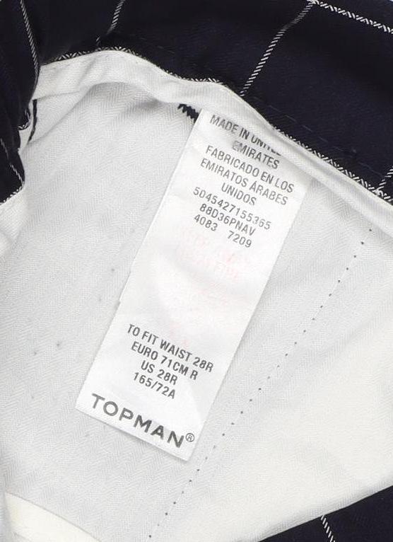 Topman Women’s Black Check Tailored Straight Trousers UK 6