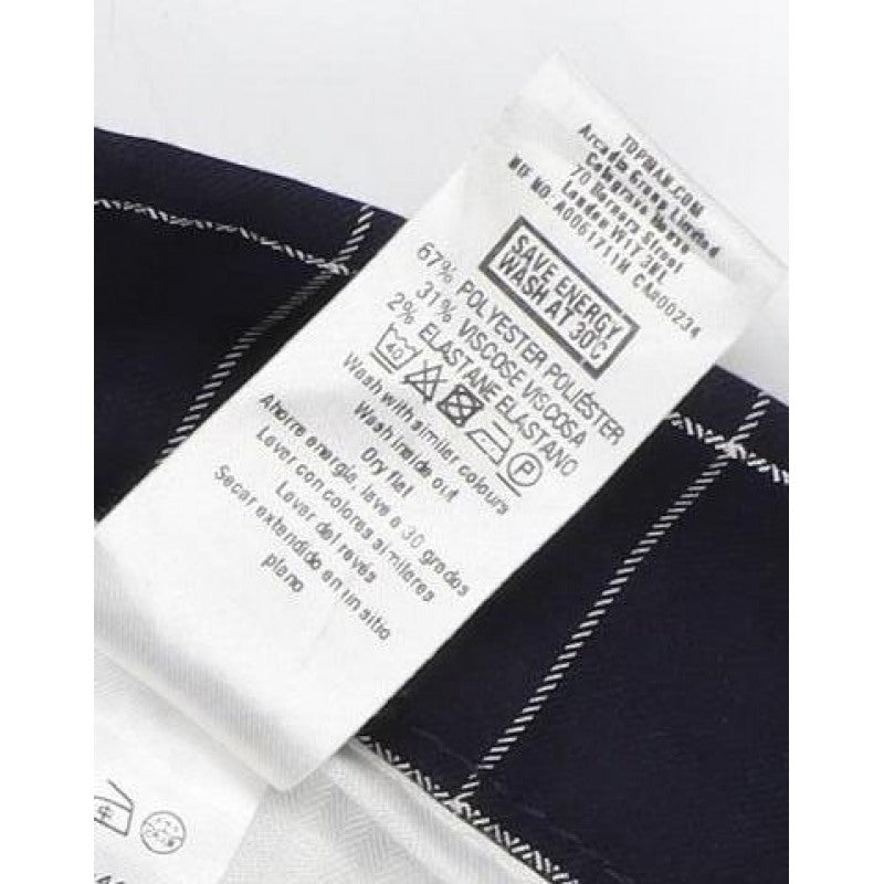 Topman Women’s Black Check Tailored Straight Trousers UK 6