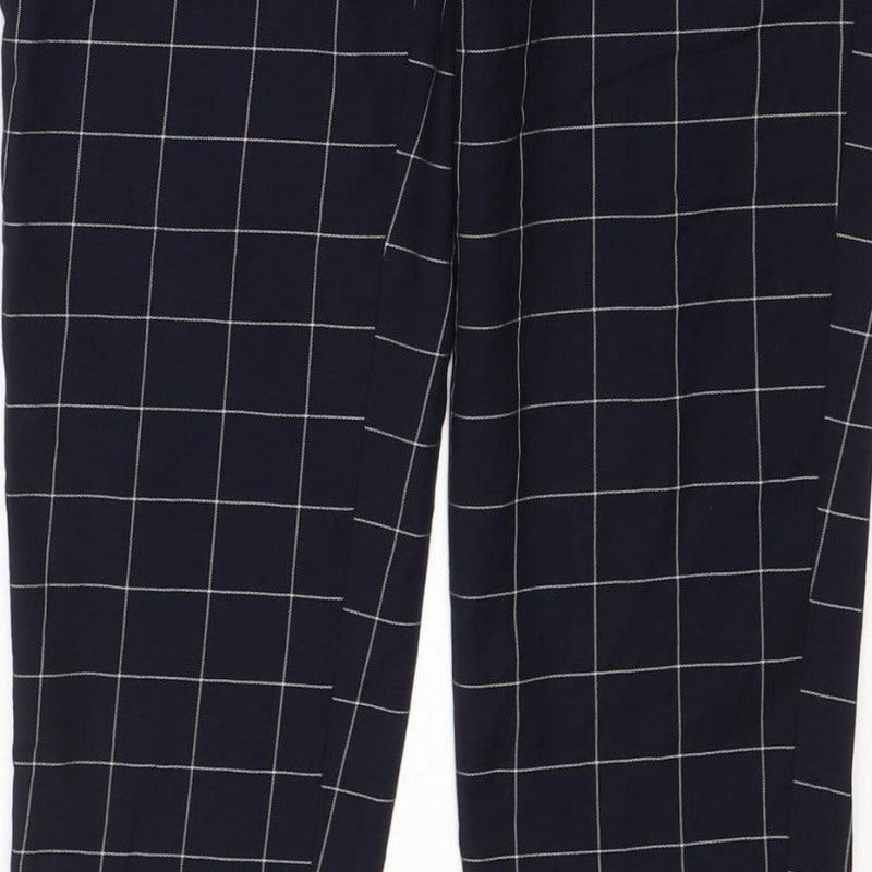 Topman Women’s Black Check Tailored Straight Trousers UK 6