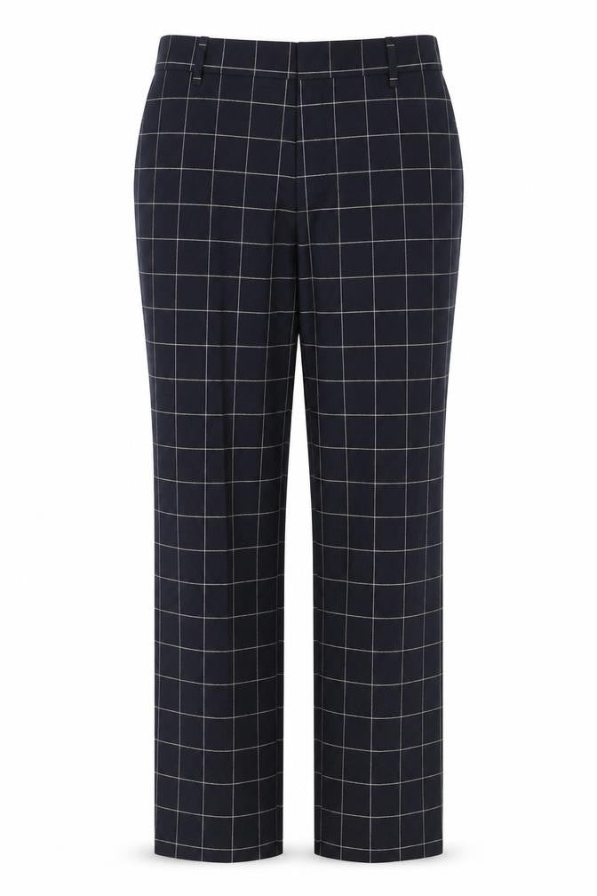 Topman Women’s Black Check Tailored Straight Trousers UK 6