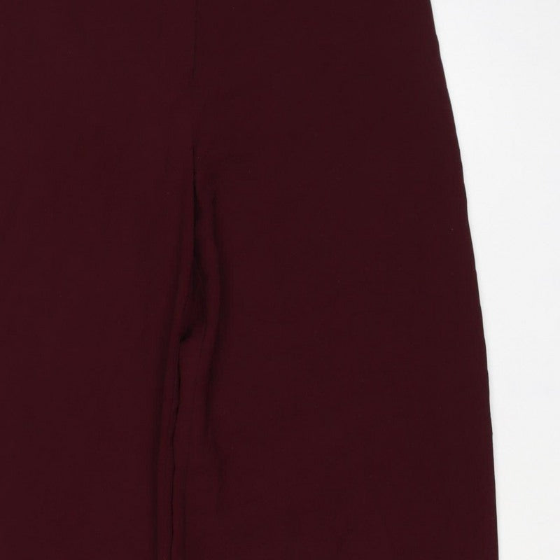 Oasis Women Red Wide-Leg Dress Trousers Size 10