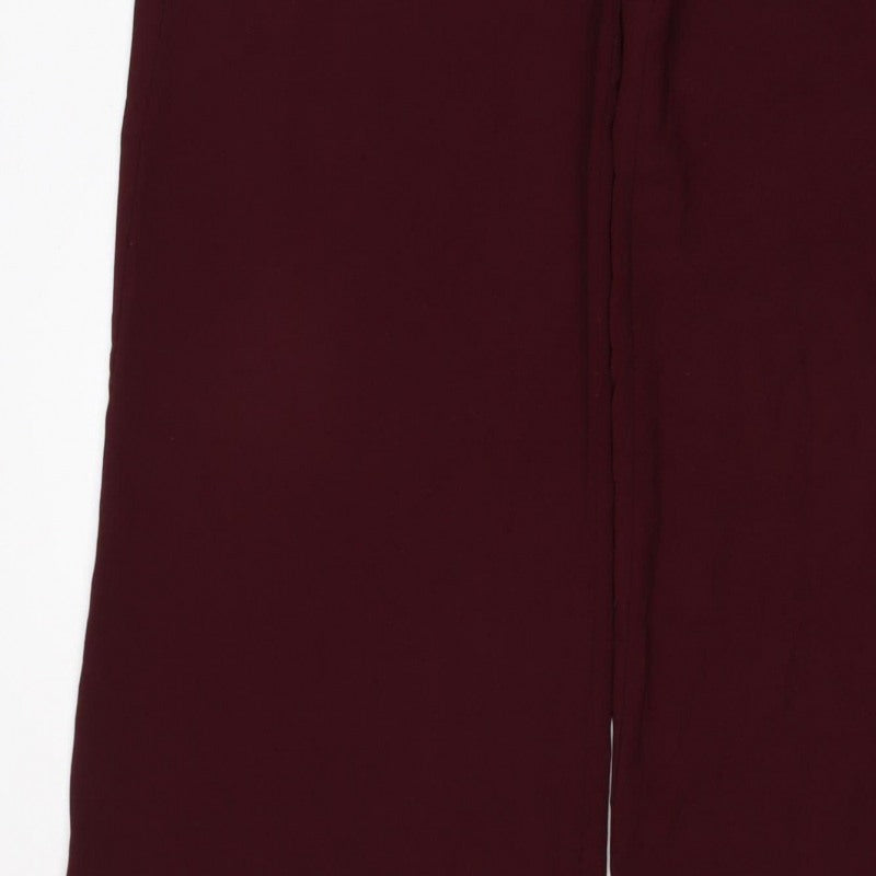 Oasis Women Red Wide-Leg Dress Trousers Size 10