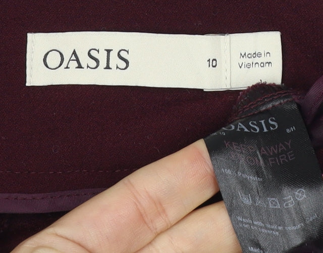 Oasis Women Red Wide-Leg Dress Trousers Size 10