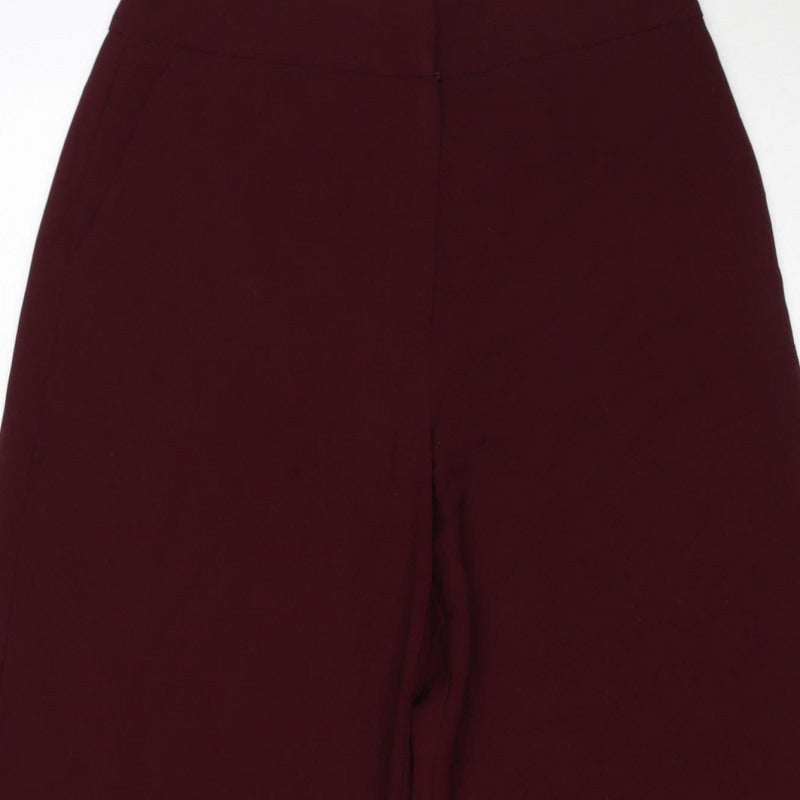 Oasis Women Red Wide-Leg Dress Trousers Size 10