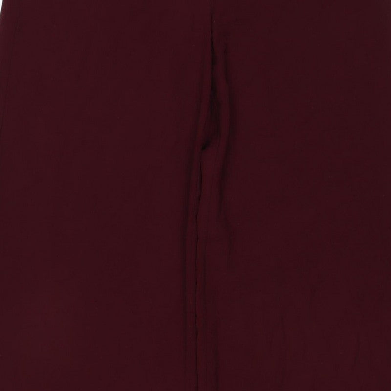 Oasis Women Red Wide-Leg Dress Trousers Size 10