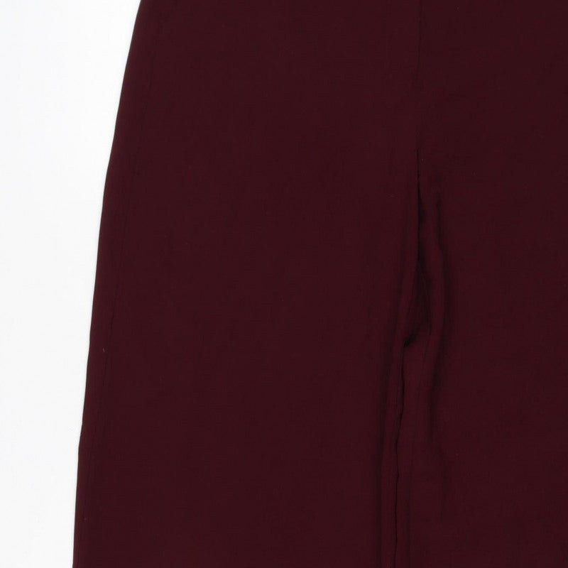 Oasis Women Red Wide-Leg Dress Trousers Size 10
