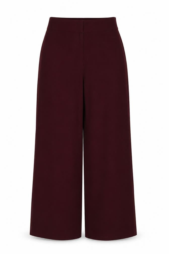 Oasis Women Red Wide-Leg Dress Trousers Size 10