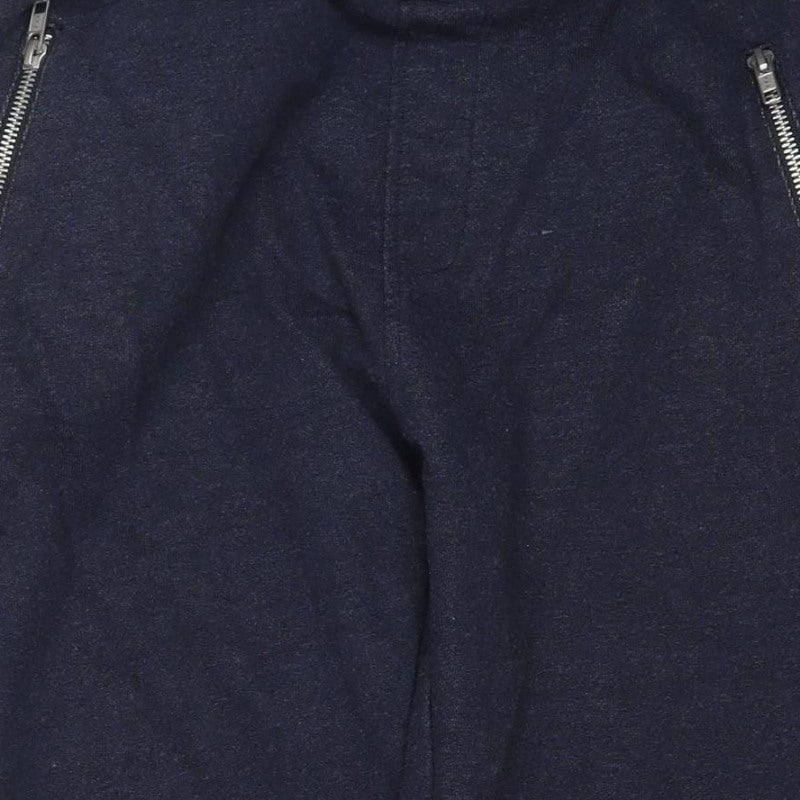 Next Men’s Navy Blue Small Regular Jogger Sweatpants Zip Pockets