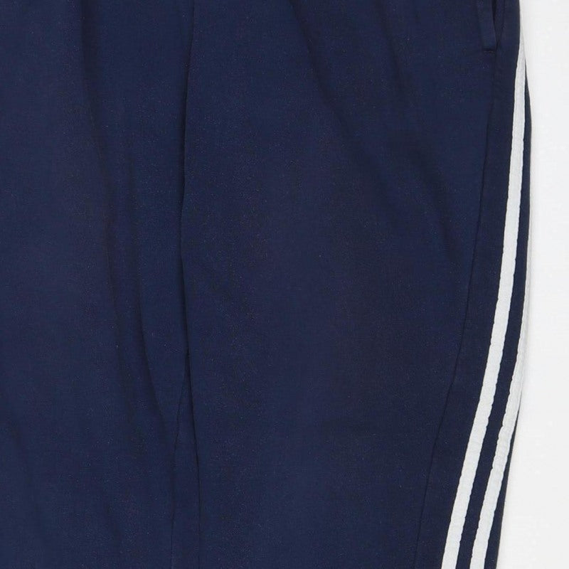 adidas Men Blue 2XL Three Stripe Drawstring Track Pants Joggers
