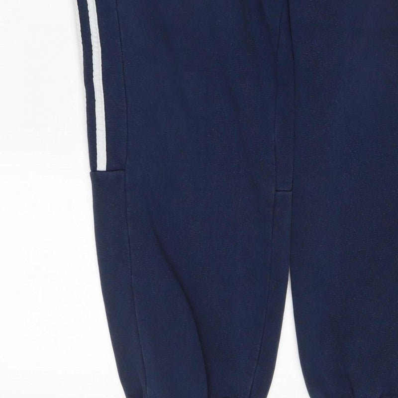 adidas Men Blue 2XL Three Stripe Drawstring Track Pants Joggers