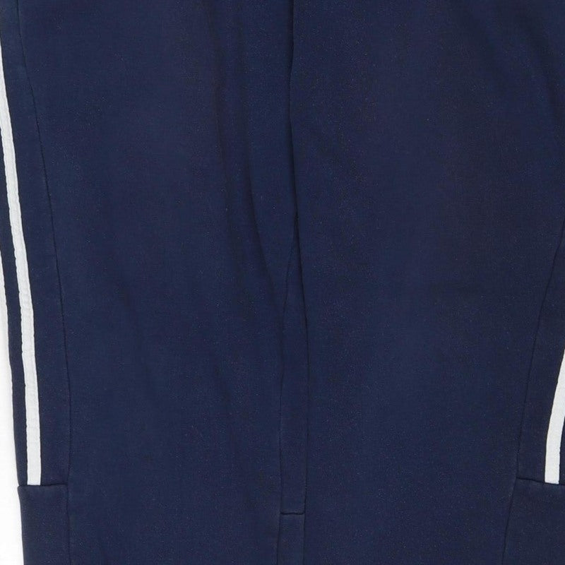 adidas Men Blue 2XL Three Stripe Drawstring Track Pants Joggers