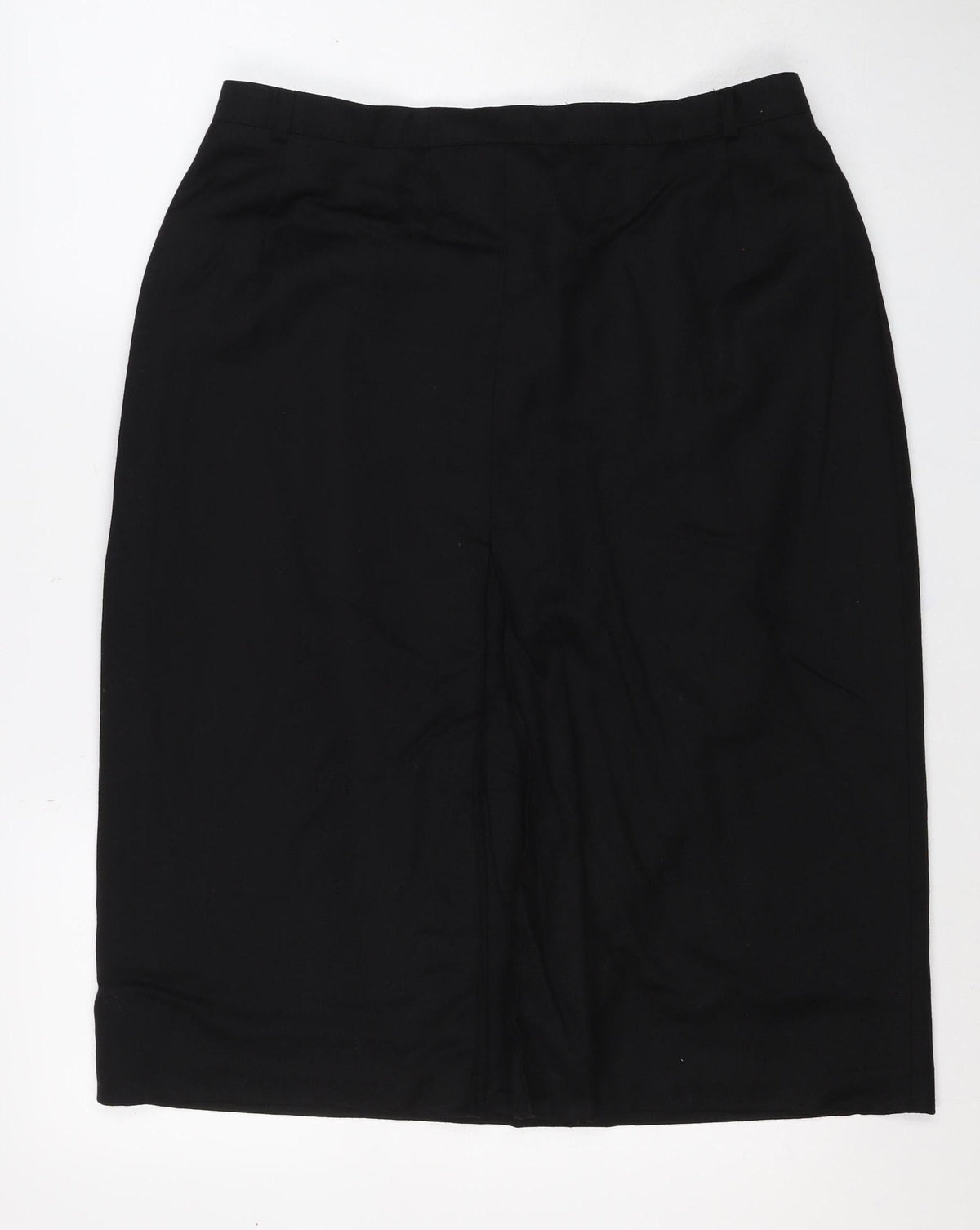 M&S Women's Black UK 18 Knee Length Pencil Work Skirt Pockets