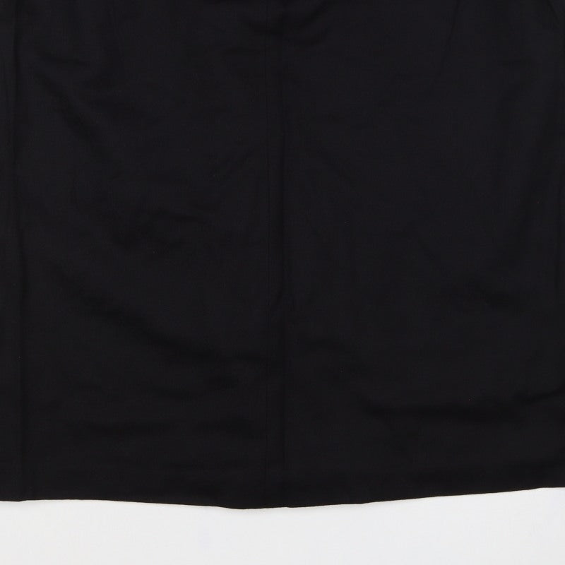 M&S Women's Black UK 18 Knee Length Pencil Work Skirt Pockets