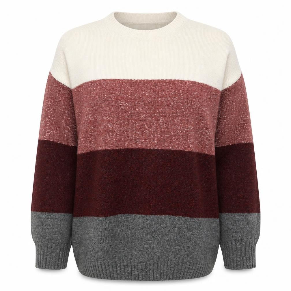 H&M Women’s Multicoloured Size 14 Glitter Colour Block Knit Jumper