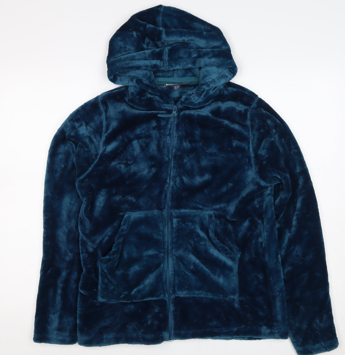 Mountain Warehouse Women’s Blue Hooded Fleece Jacket UK 12 Full Zip