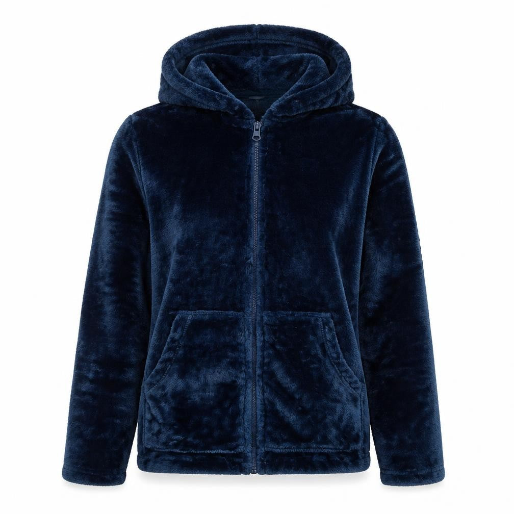 Mountain Warehouse Women’s Blue Hooded Fleece Jacket UK 12 Full Zip