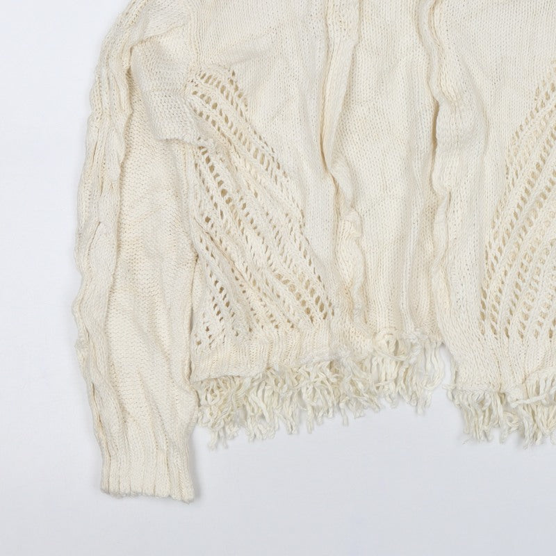 Per Una Women Ivory S Cable Knit Fringe Open Cardigan