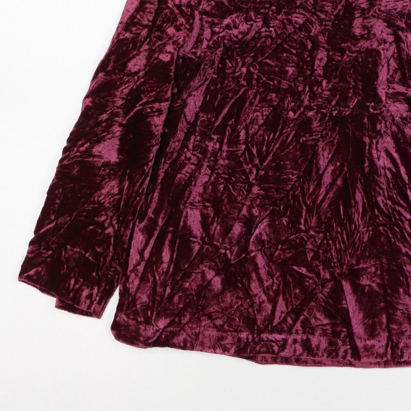 Winter Silks Women Purple UK 10 Crushed Velvet Cowl Neck Blouse