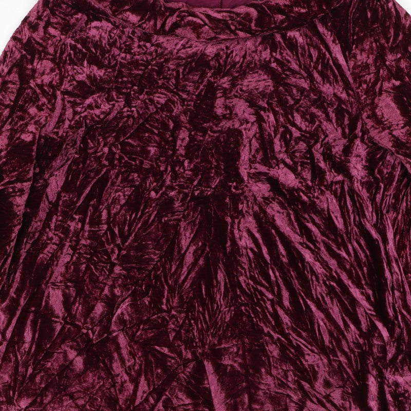 Winter Silks Women Purple UK 10 Crushed Velvet Cowl Neck Blouse