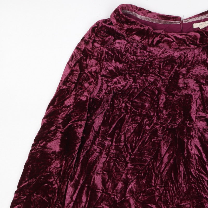 Winter Silks Women Purple UK 10 Crushed Velvet Cowl Neck Blouse