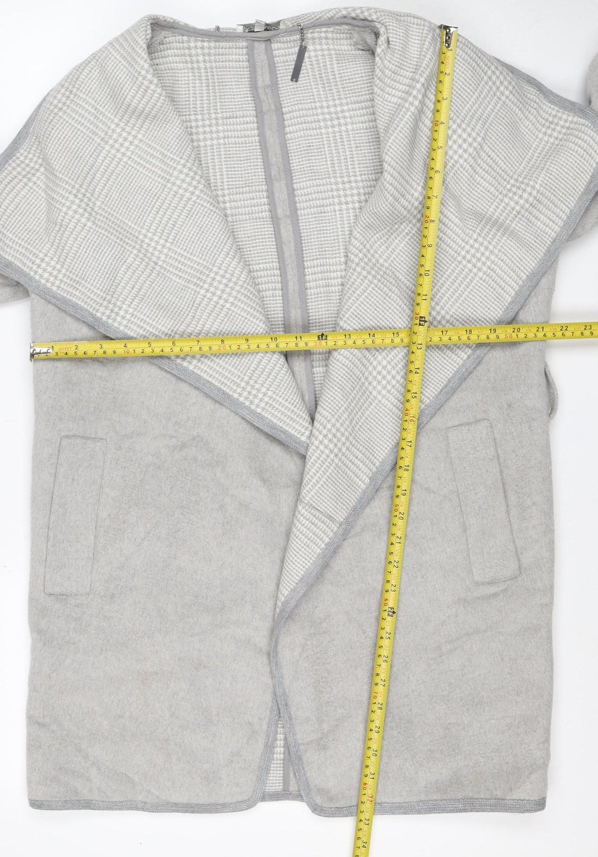 RJR John Rocha Women’s Grey Check Biker Jacket UK 14 Lined Zip