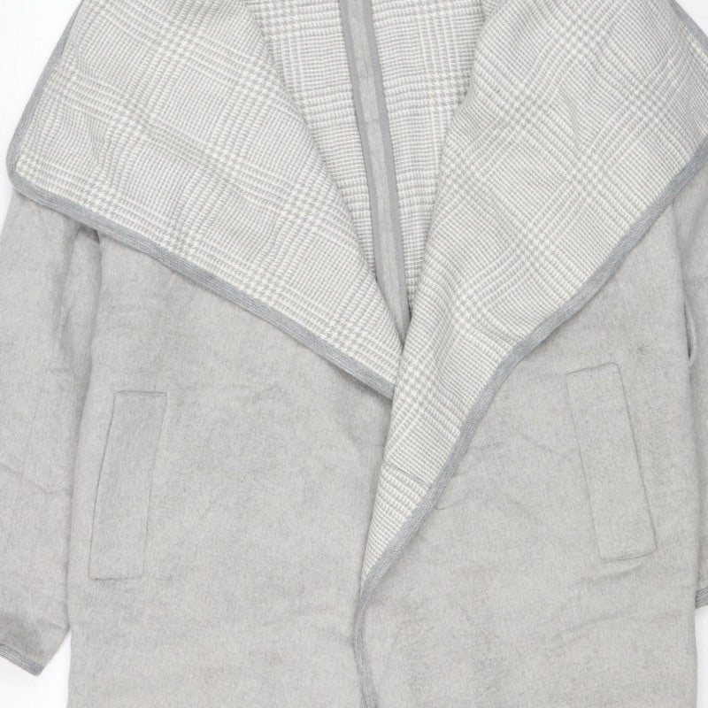 RJR John Rocha Women’s Grey Check Biker Jacket UK 14 Lined Zip