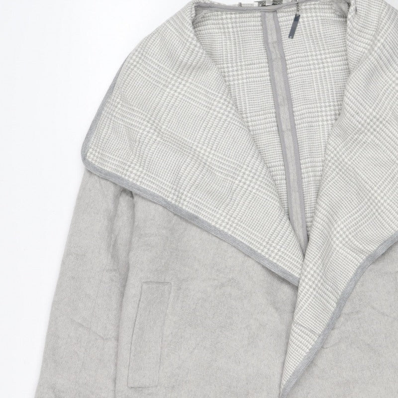 RJR John Rocha Women’s Grey Check Biker Jacket UK 14 Lined Zip