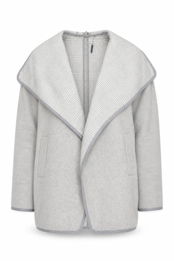 RJR John Rocha Women’s Grey Check Biker Jacket UK 14 Lined Zip