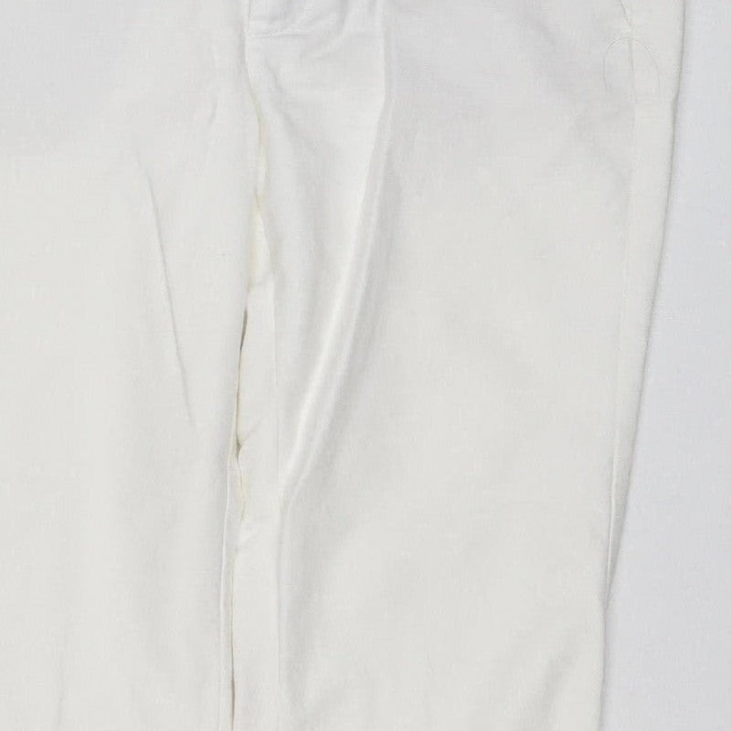 Zara Basic Women White UK 10 Straight Leg Tailored Trousers