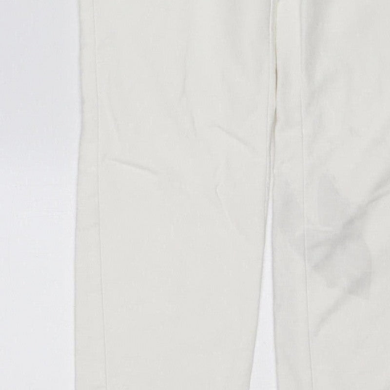 Zara Basic Women White UK 10 Straight Leg Tailored Trousers