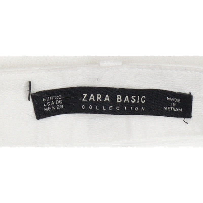 Zara Basic Women White UK 10 Straight Leg Tailored Trousers